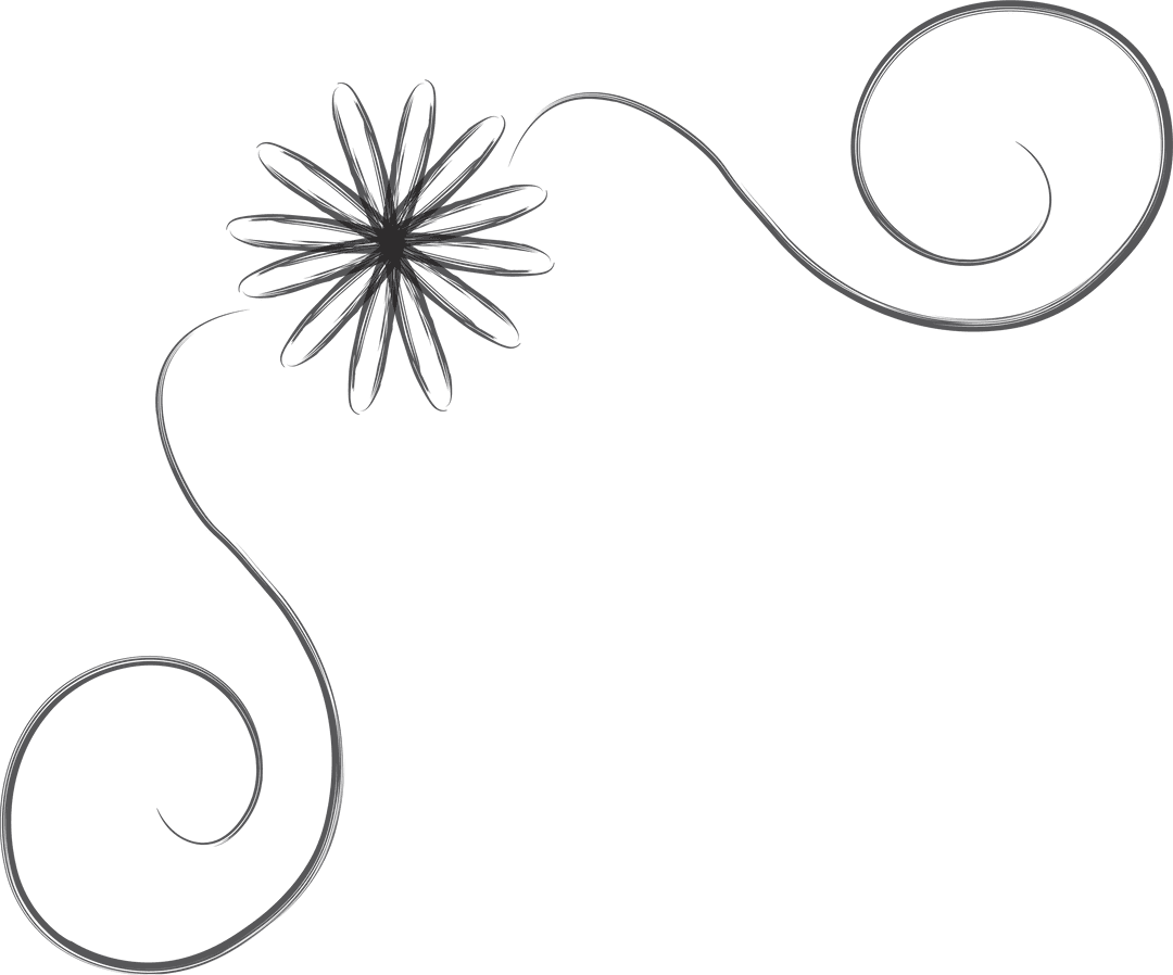 Black Floral Swirl Transparent Design