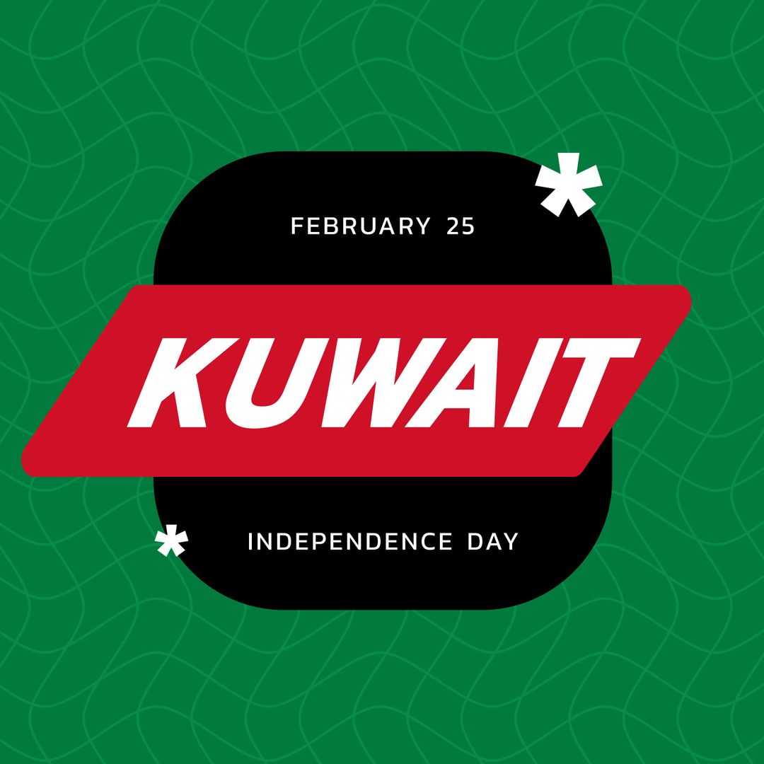 Kuwait Independence Day Celebration Graphic with Bold Text and Symbols - Download Free Stock Templates Pikwizard.com