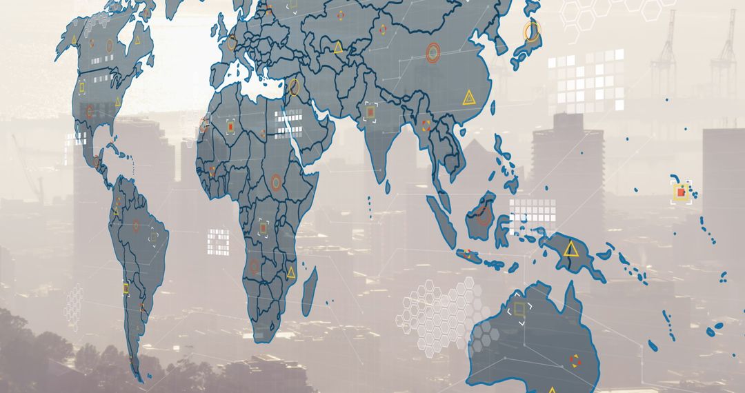 Global Financial Data Integration Over Modern Cityscape