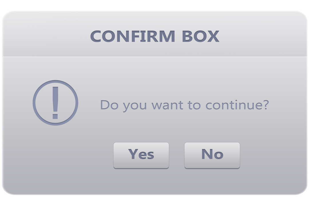 Gray Confirm Box Interface on Transparent Background Illustration - Download Free Stock Images Pikwizard.com