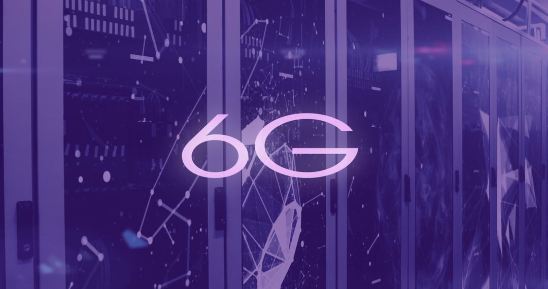 6G Technology Concept with Server Room Connection Network