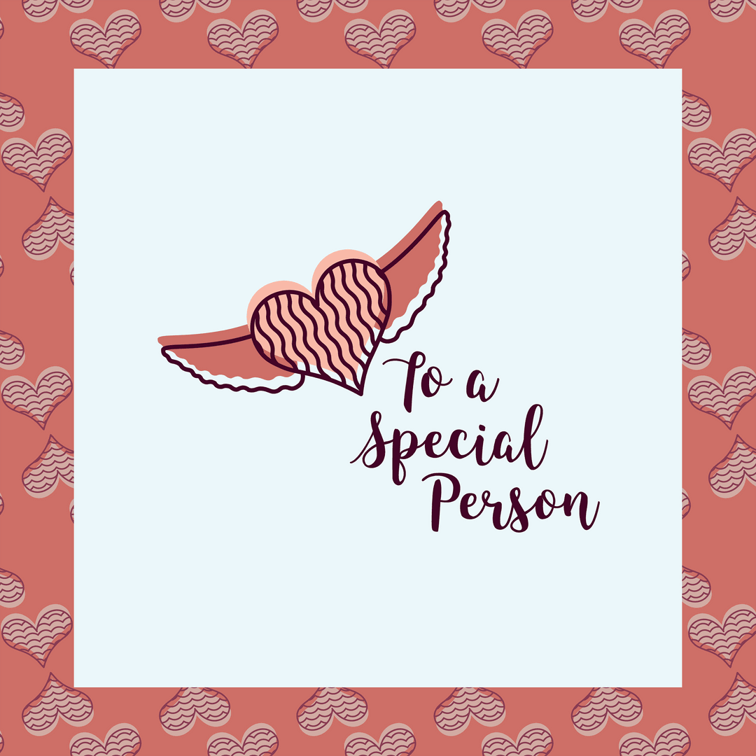Transparent Valentine's Day Card with Heart and Wings Design