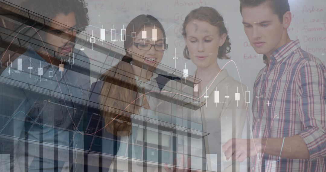 Innovative Team Analyzing Financial Data for Business Strategy