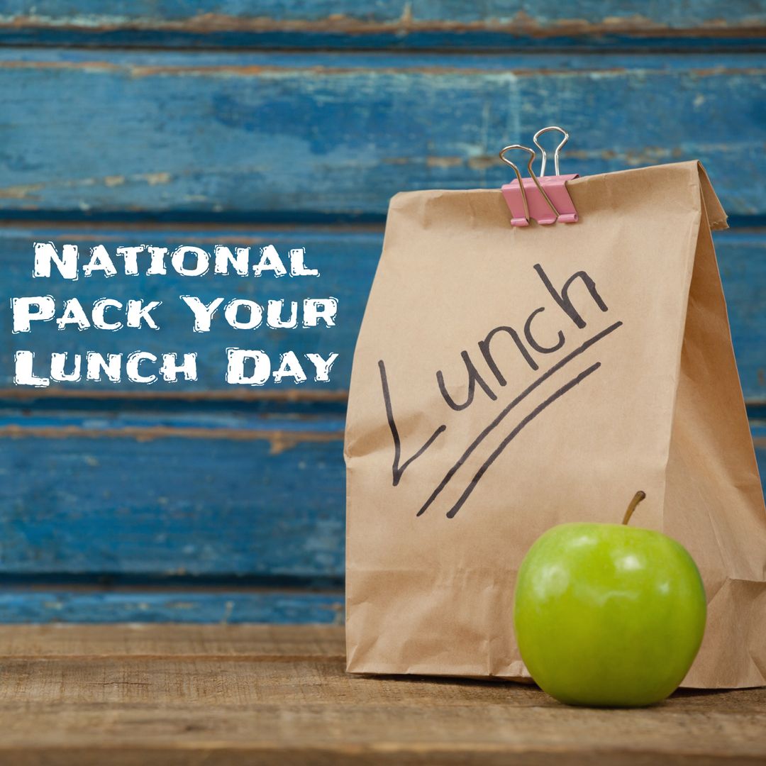 National Pack Your Lunch Day with Brown Bag and Apple