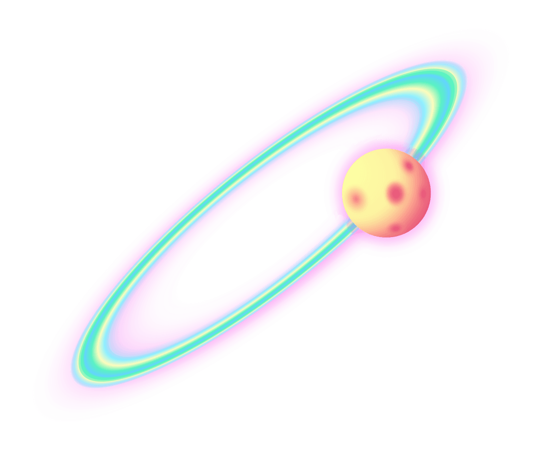 Futuristic Neon Pink Planet with Transparent Rings