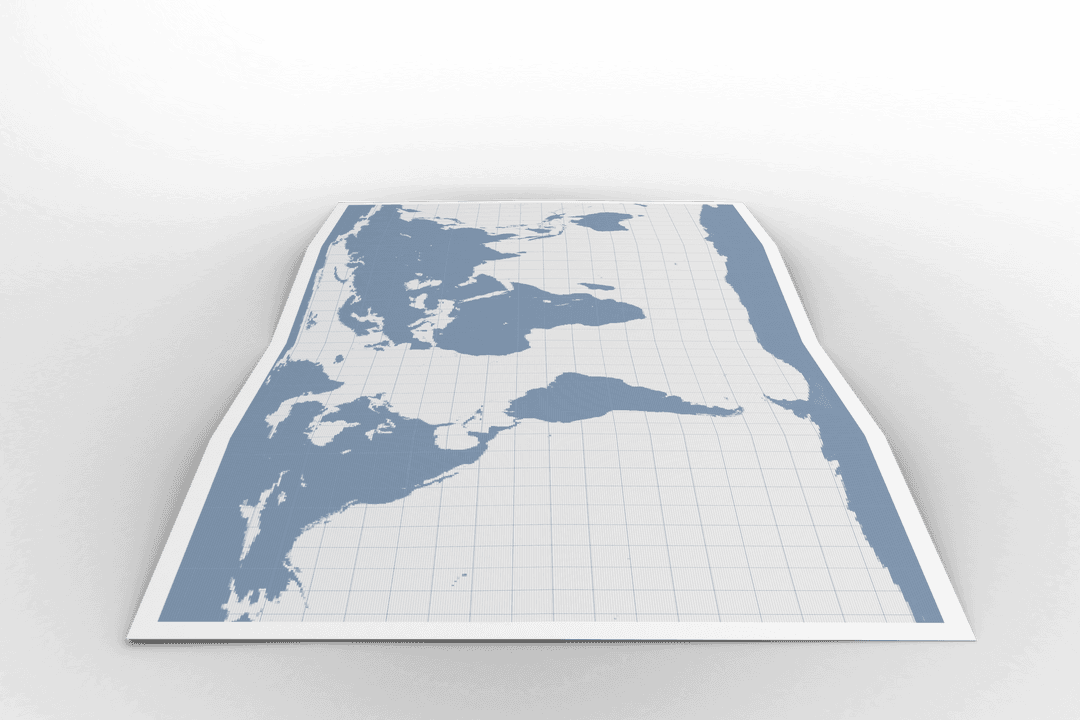 Digital Atlas Showing Transparent Map of World Oceans