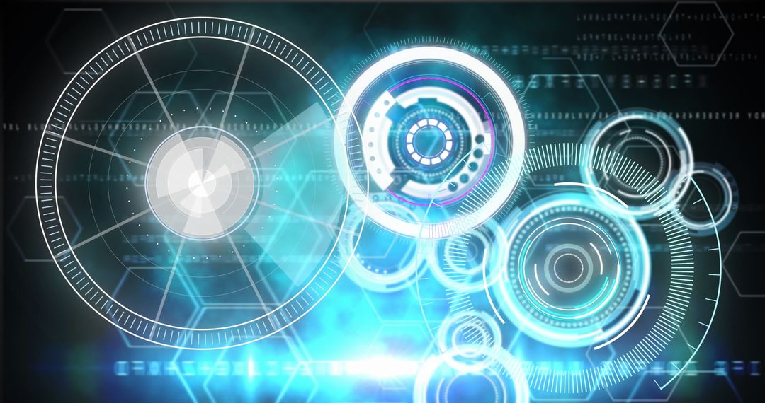 Futuristic Digital Interface with Holographic Scopes