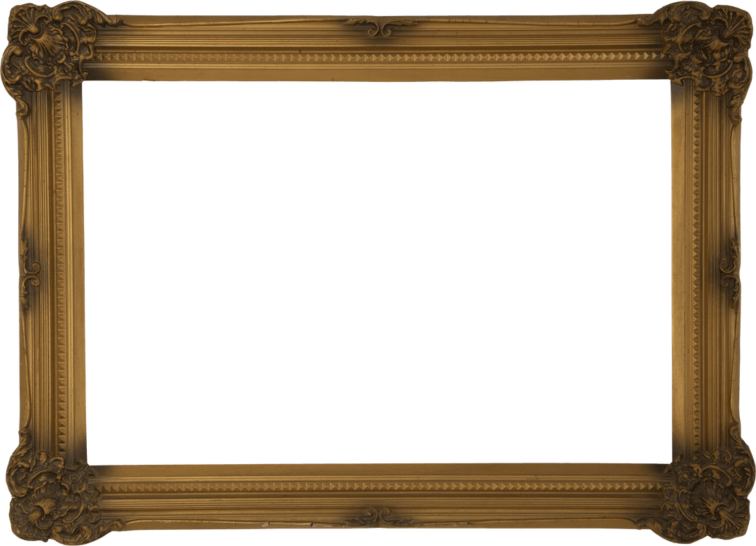 Vintage Ornate Decorative Frame on Transparent Background