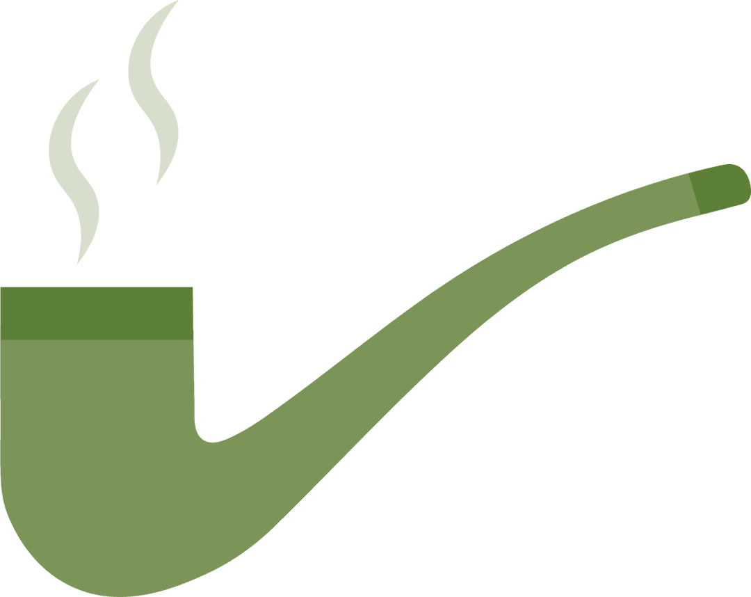 Green Smoking Pipe Illustration with Transparent Background