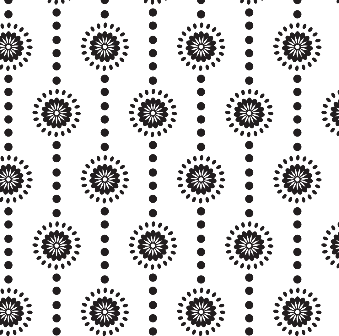 Elegant Black Geometric Pattern on Transparent Background