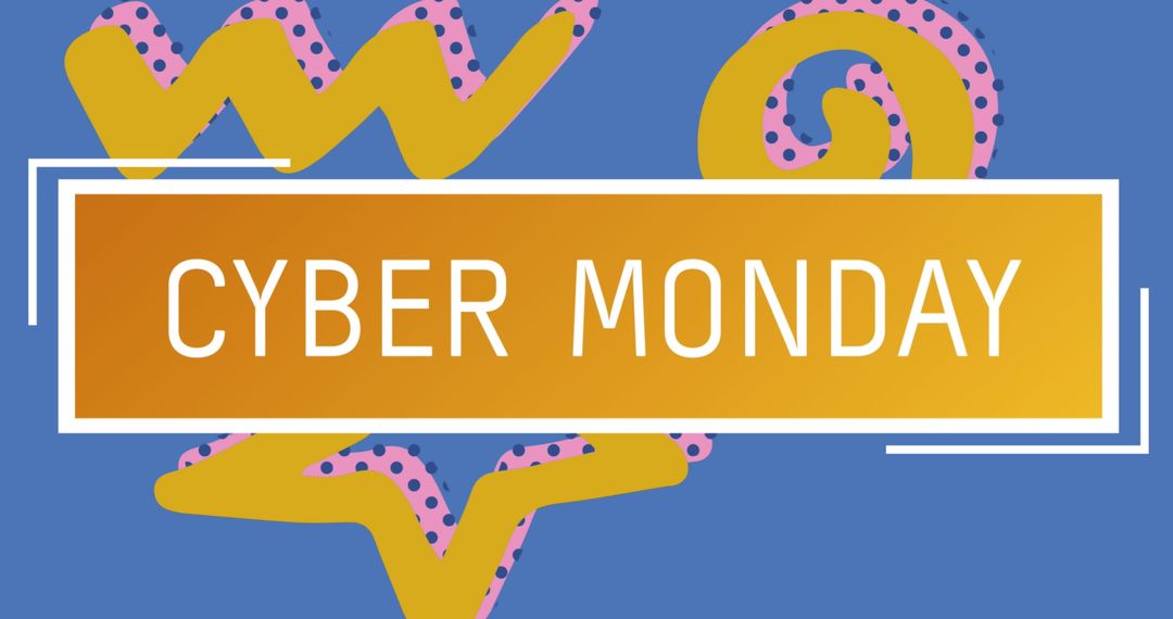 Cyber Monday Retro Style Banner with Bright Colors