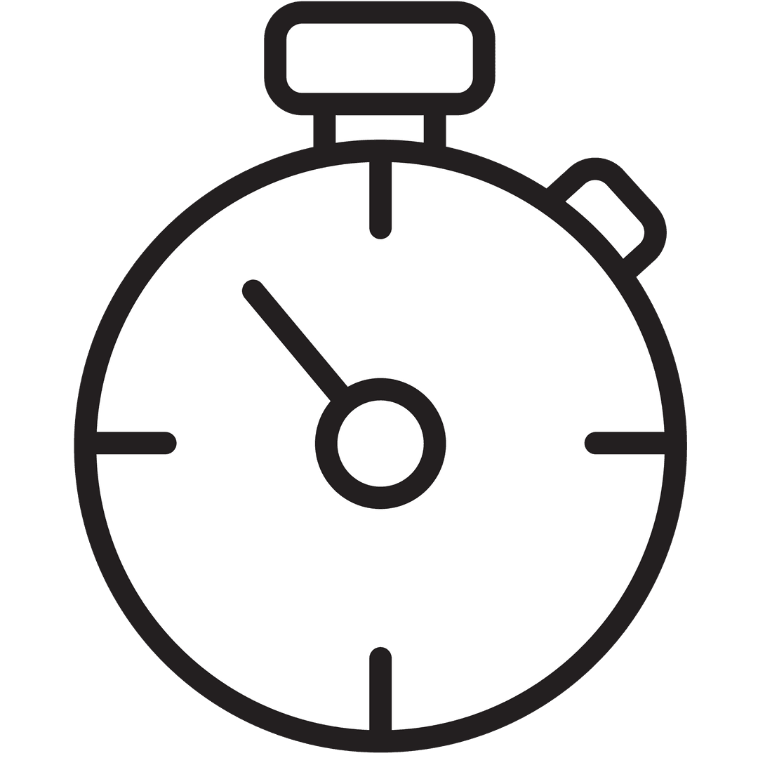 Digital Stopwatch Symbol on Transparent Background Vector