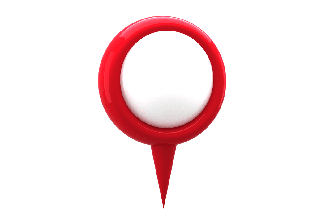 Transparent Red Map Marker Icon for GPS Navigation Use