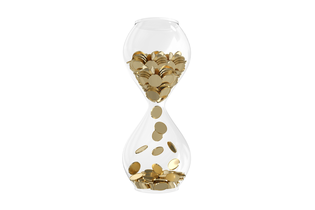 Transparent Hourglass Filled with Flowing Gold Coins Symbolizing Time and Wealth - Download Free Stock Images Pikwizard.com