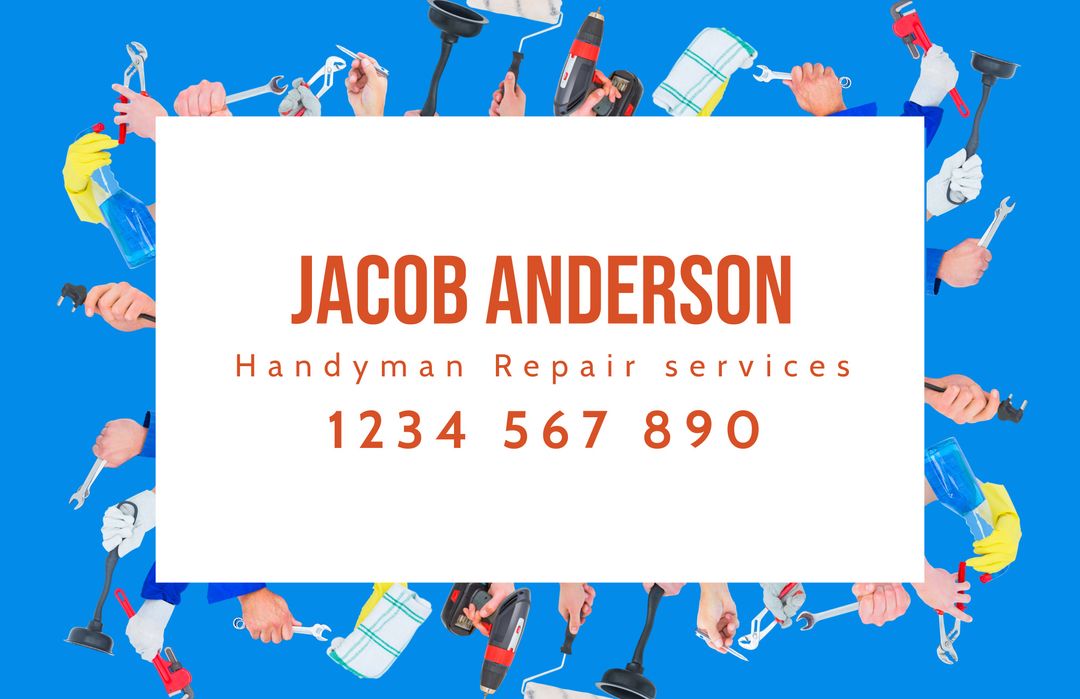 Handyman Repair Services Advertisement with Contact Information - Download Free Stock Templates Pikwizard.com