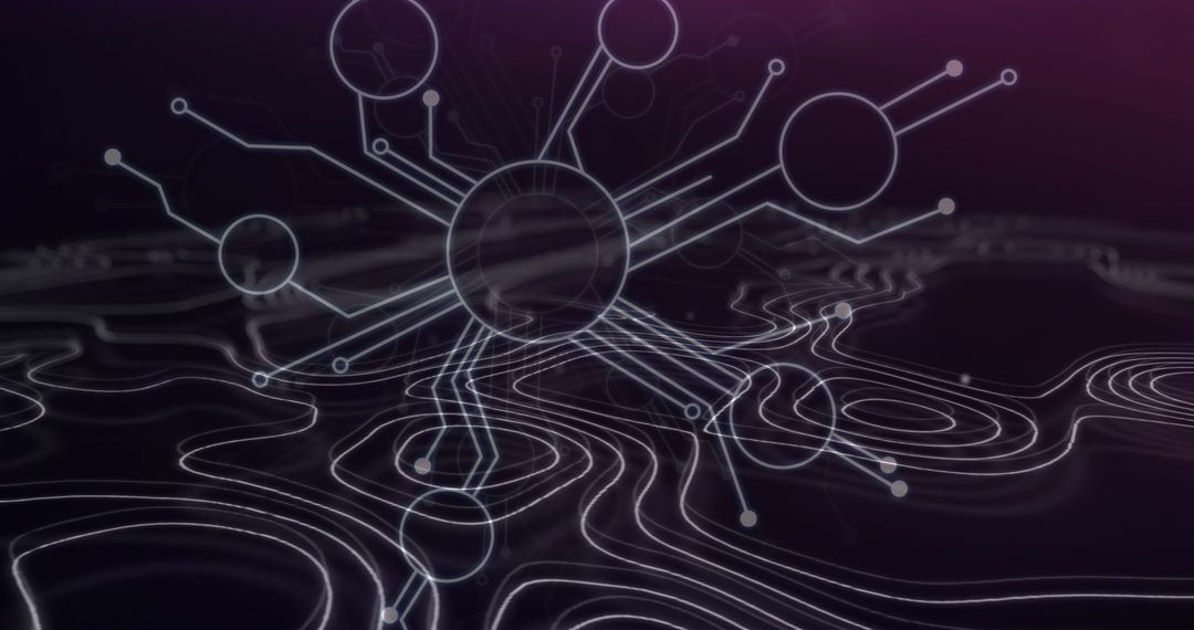 Abstract Network Connections on Purple Digital Interface