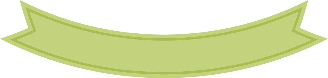 Green Ribbon with Curved Design on Transparent Background