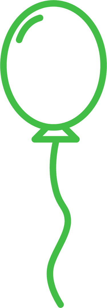 Green Balloon Illustration on Transparent Background