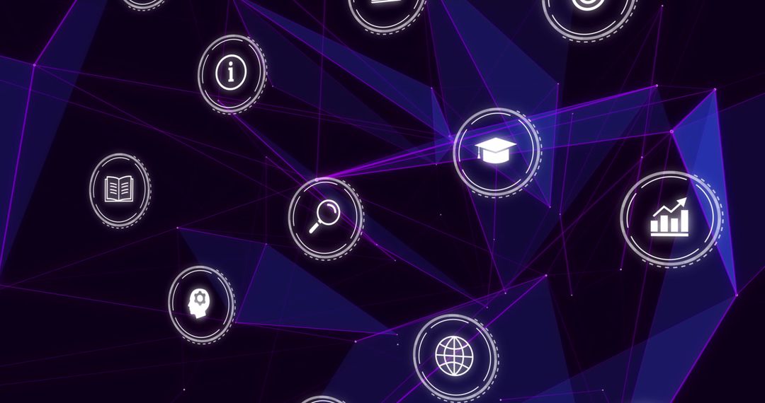 Futuristic Education Icons Connecting Network