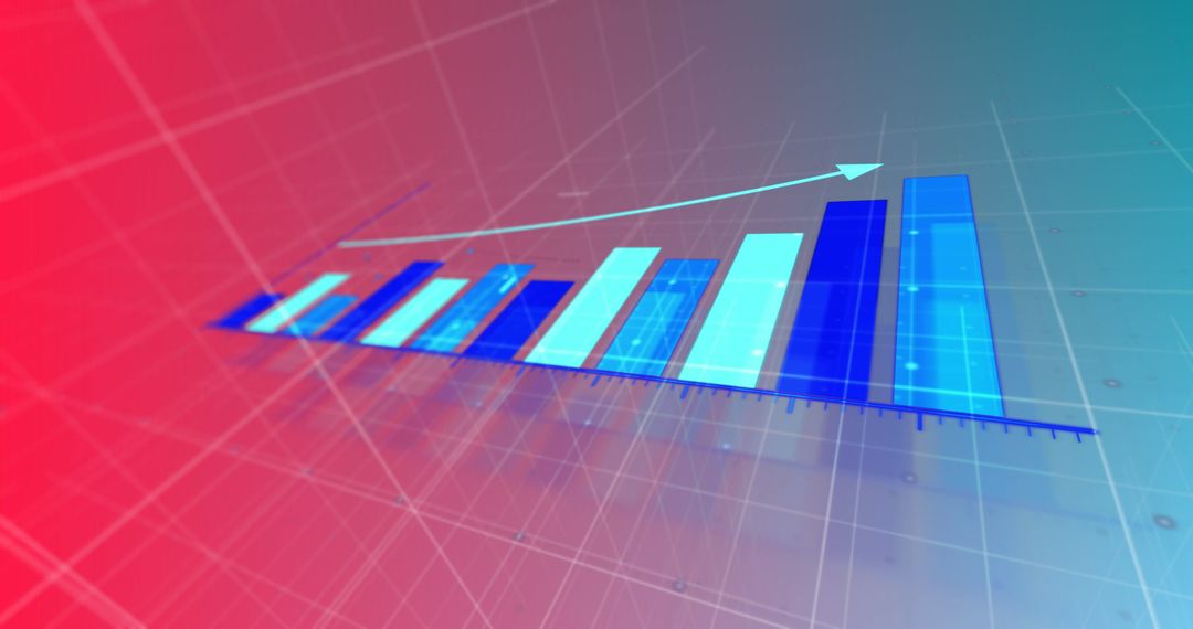 Growing Bar Graph in Abstract Digital Space