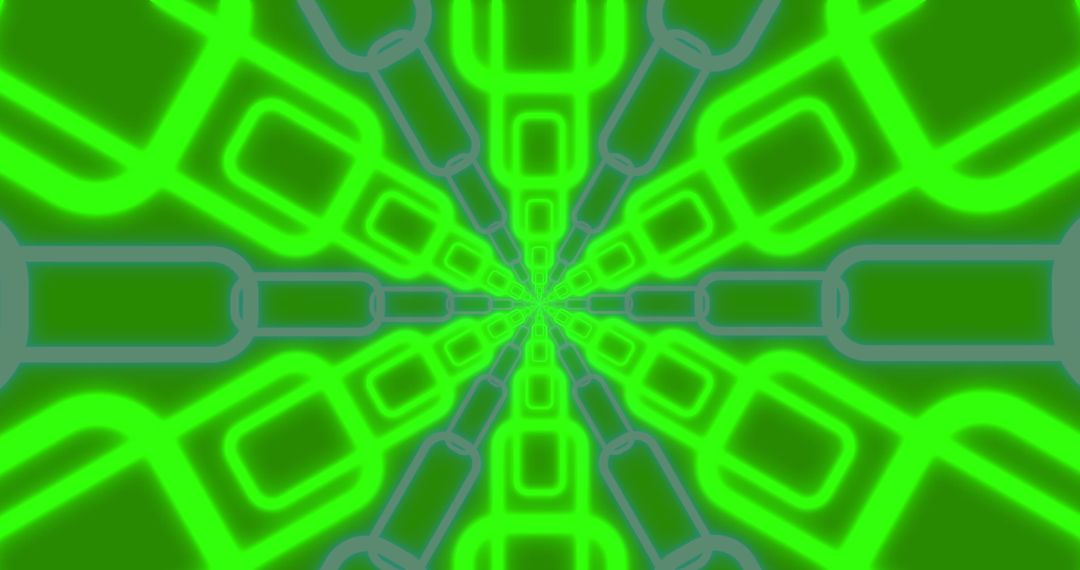 Abstract Retro Futuristic Digital Interface with Moving Shapes