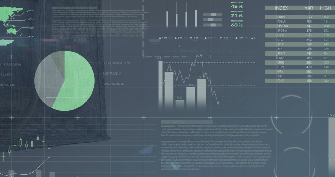 Digital Interface Showing Stock Market Data Analysis