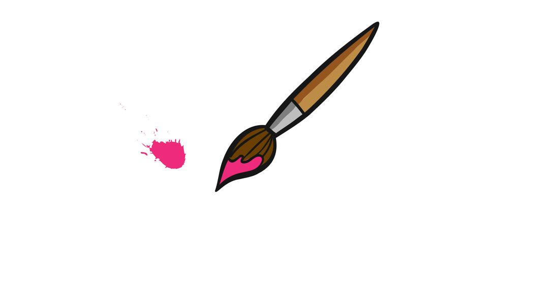 Digital Brush with Pink Paint Splash Illustrating Art Concept