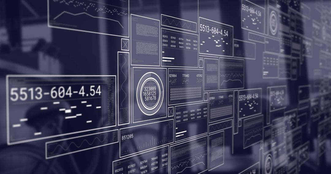 Futuristic Financial Data Processing with Digital Screens