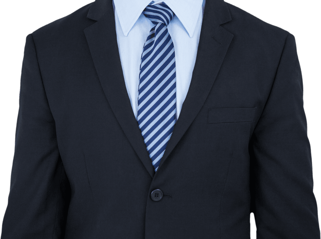 Transparent Midsection of Businessman in Suit and Tie