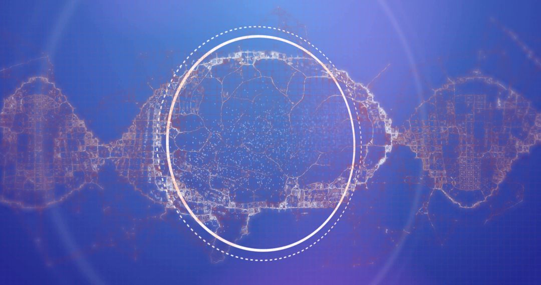 Futuristic Digital DNA Sequence and Network Visualization