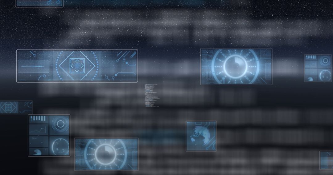 Digital Interface with Holographic Data Visualization Elements