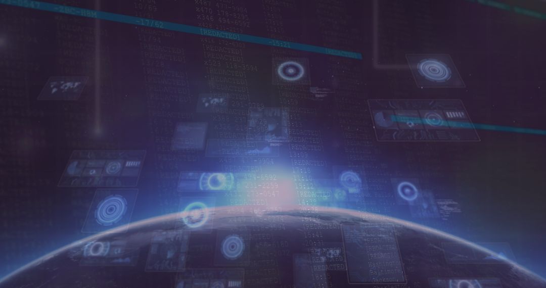 Globe with Floating Digital Interface Elements