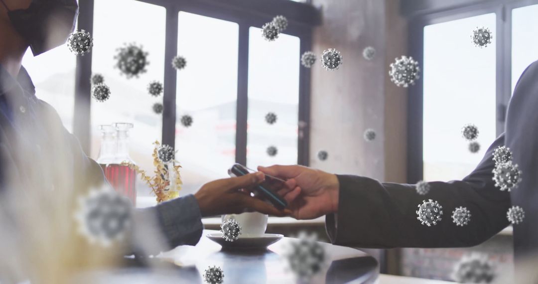 Digital Payment Transaction Overlay with Virus Visualization