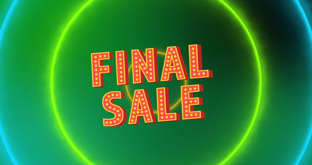 Final Sale Neon Circle with Retro Light Border
