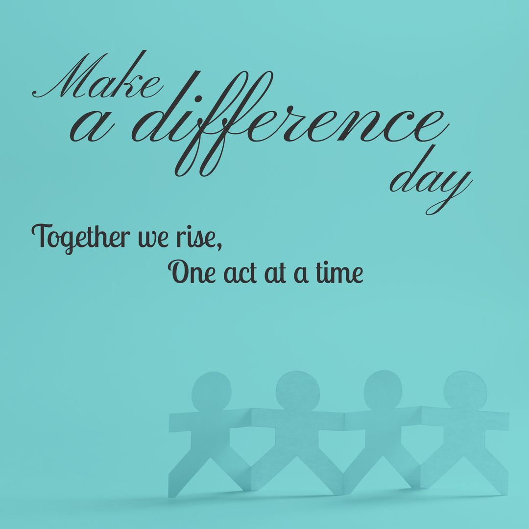 Inspirational Make a Difference Day Message on Blue Background - Download Free Stock Templates Pikwizard.com