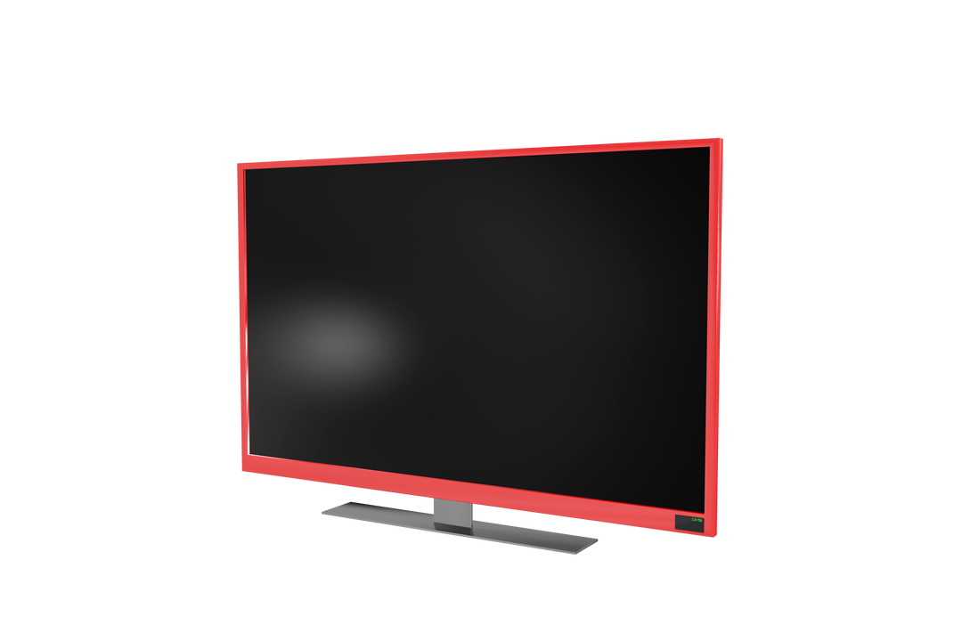 Transparent Modern Television Set with Red Striped Trim on Stand - Download Free Stock Images Pikwizard.com