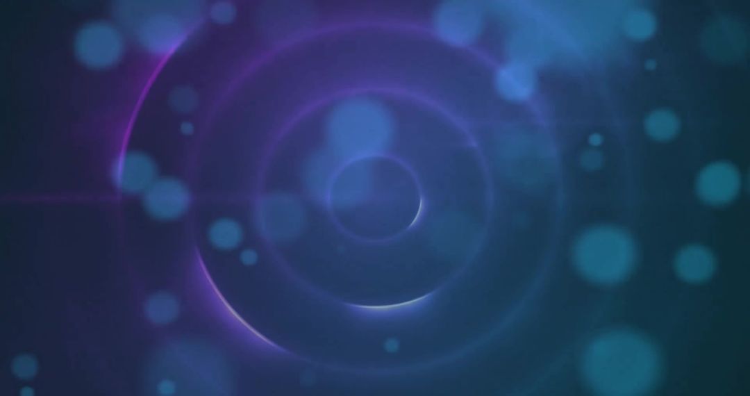 Abstract Blue Circles and Particles on Dark Background