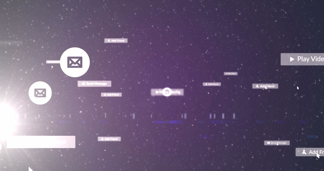 Digital Envelope Icons on Blue Background Suggesting Global Communication