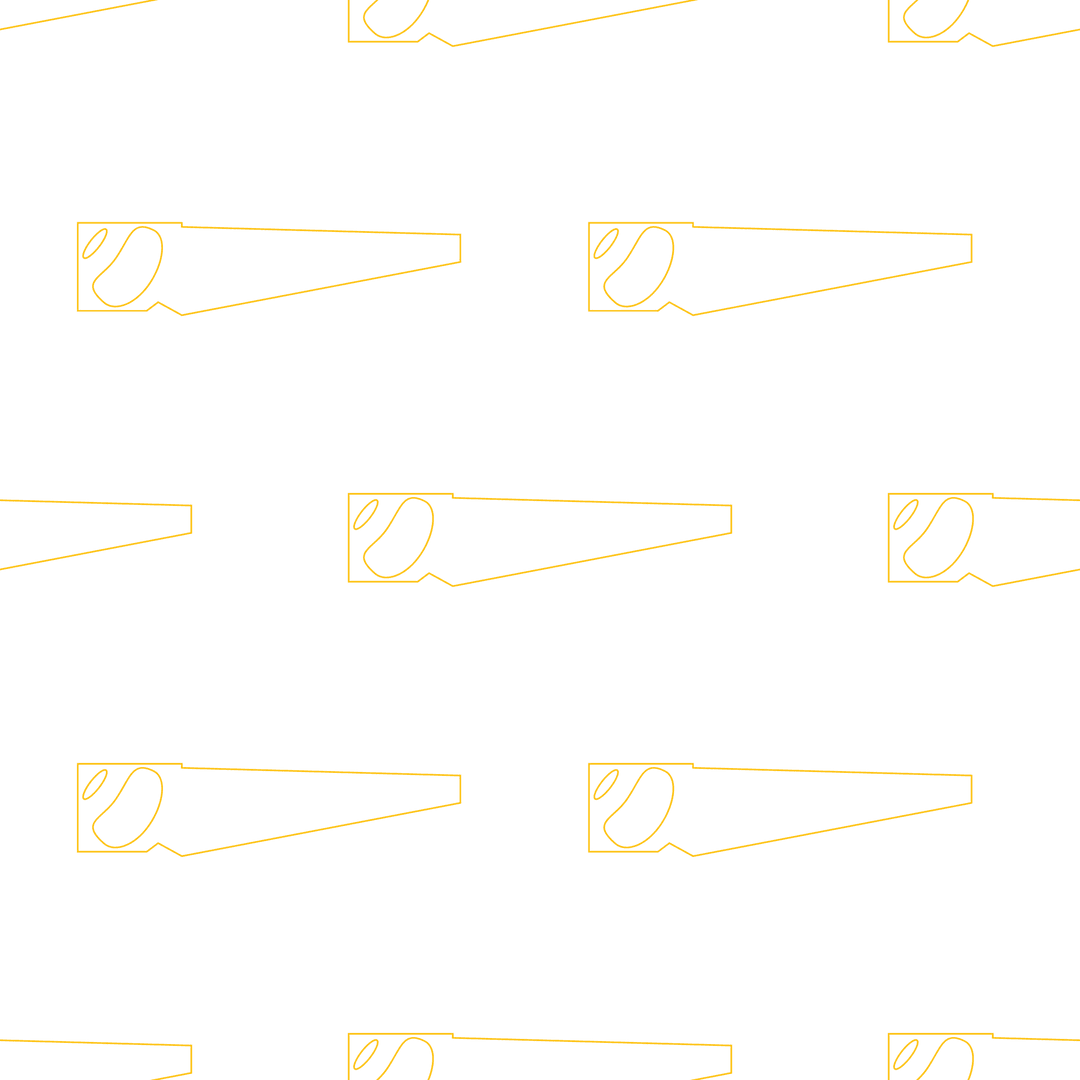 Seamless repeating yellow pattern on transparent background