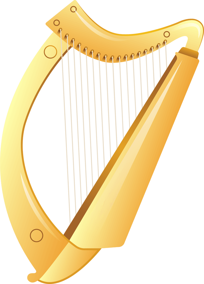 Shining Harp Displayed on Transparent Background with Elegant Strings - Download Free Stock Images Pikwizard.com