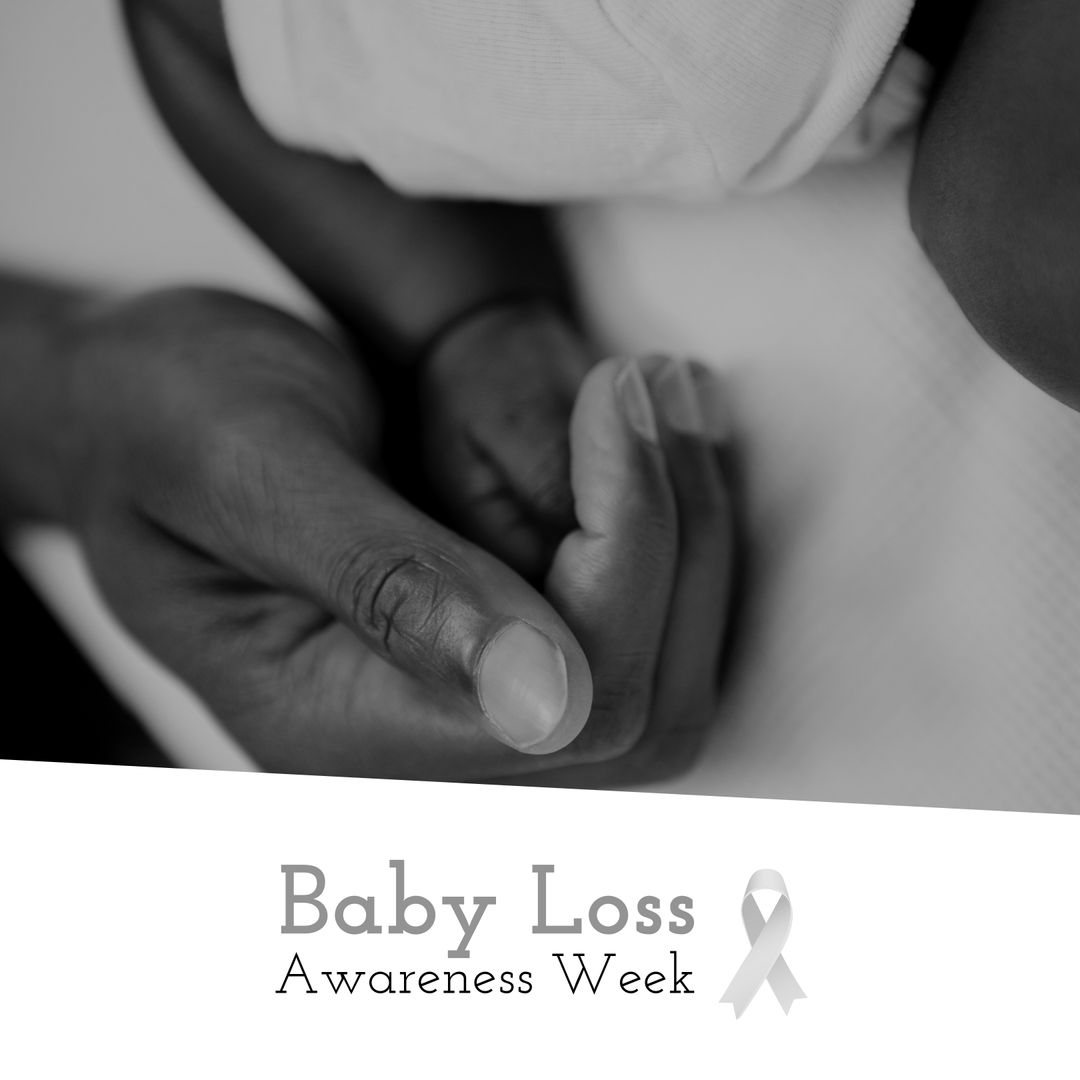 African American Mother Holding Baby's Hand for Baby Loss Awareness Week - Download Free Stock Templates Pikwizard.com