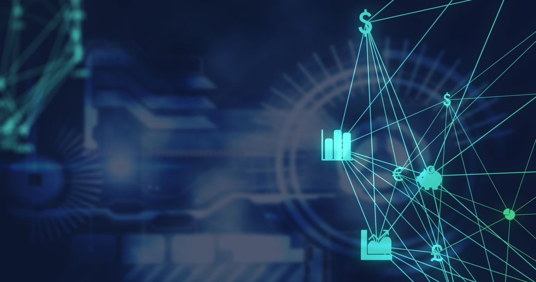 Global Network of Icons in Futuristic Digital Interface