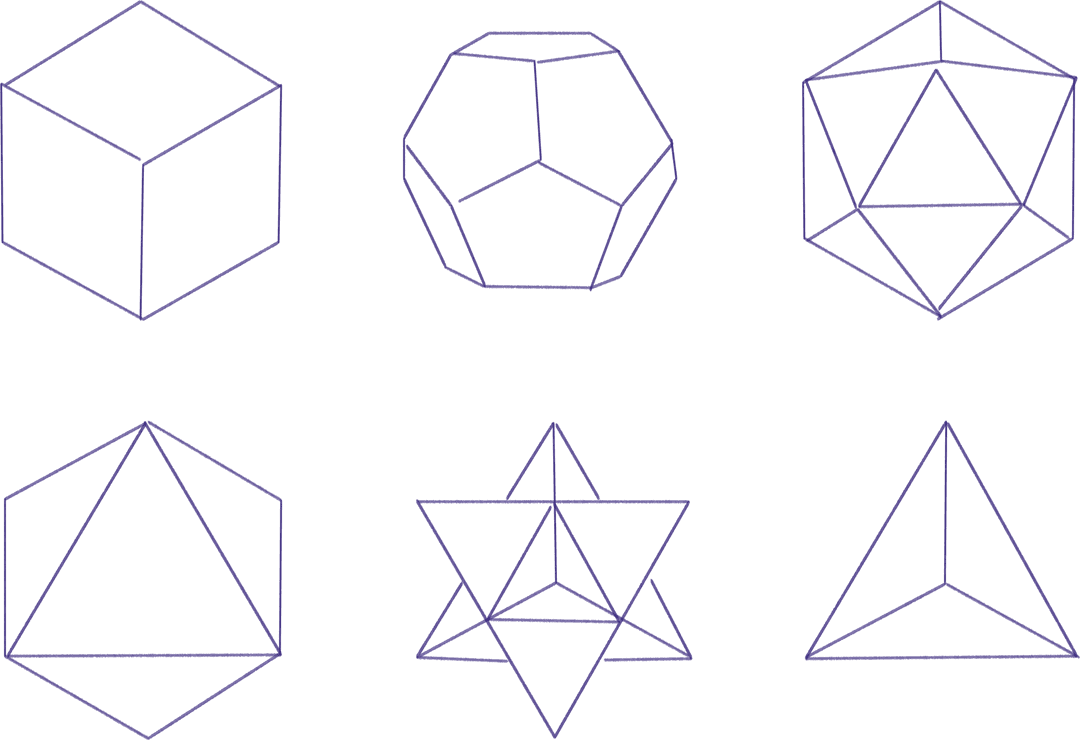 Assorted Transparent Geometric Shapes Vector Illustration