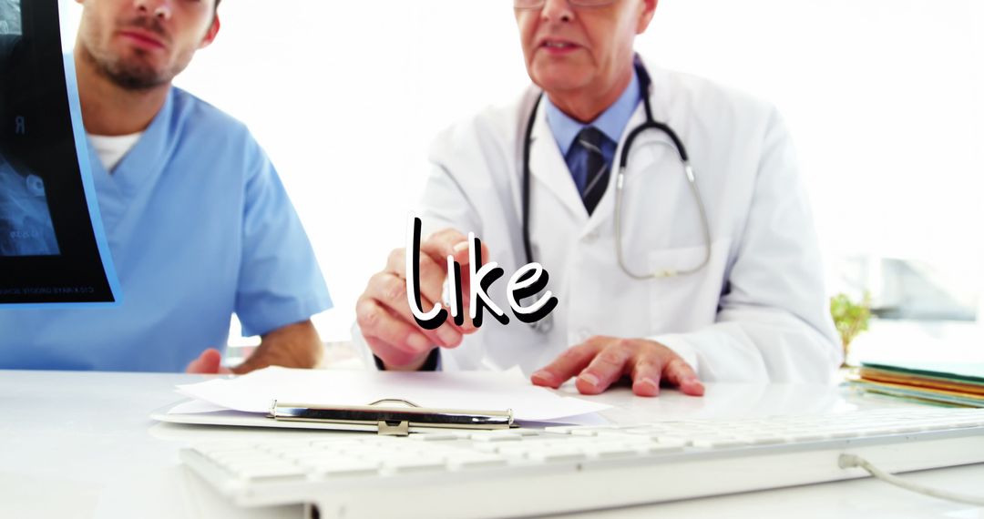 Doctors Analyzing X-ray Collaboration in Medical Office