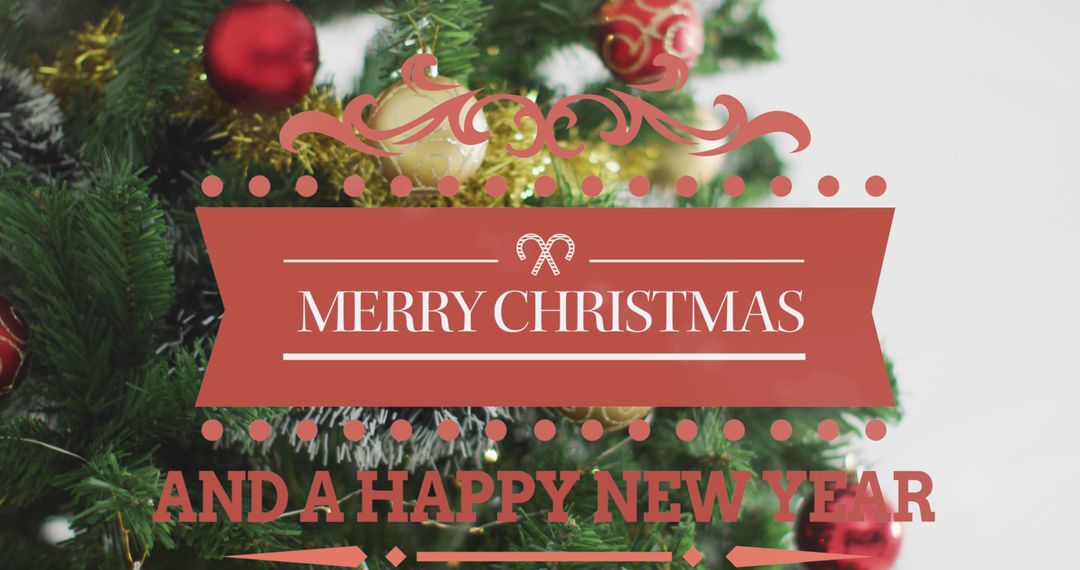 Festive Christmas Tree with Joyful Holiday Greeting