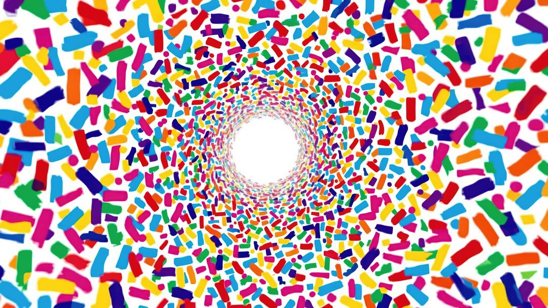 Vibrant Sprinkles Vortex Abstract Digital Art