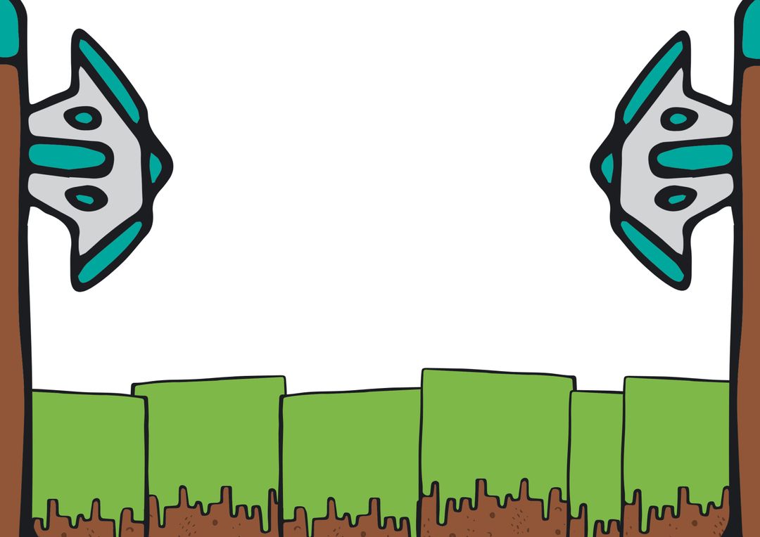 Abstract Axe Vector with Green and Brown Block Elements - Download Free Stock Images Pikwizard.com