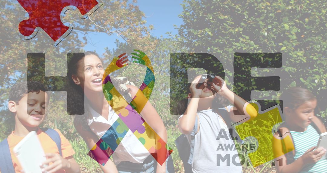 Autism Awareness Supporting Hope with Joyful Diverse Children