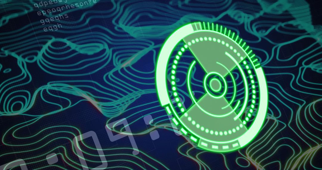 Futuristic AI Data Processing Interface with Digital Waves