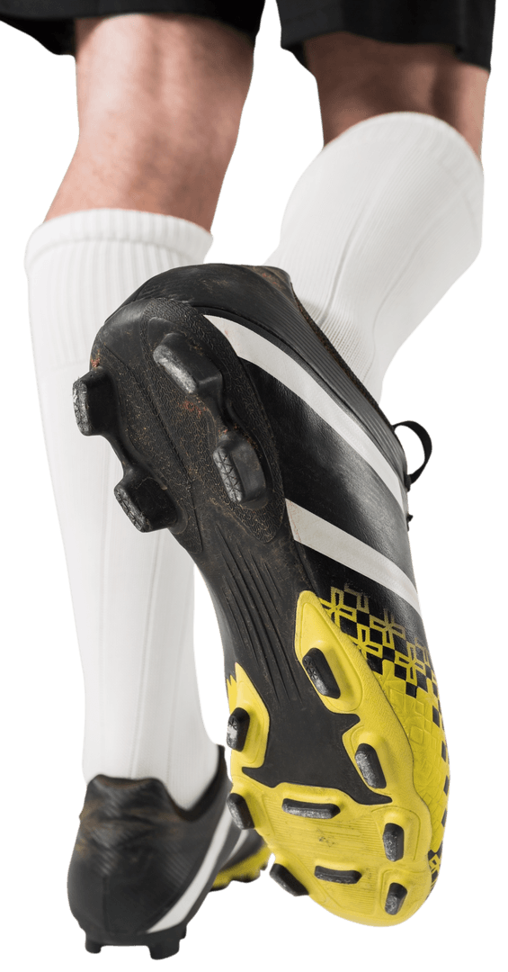 Soccer Player's Legs and Shoes on Transparent Background